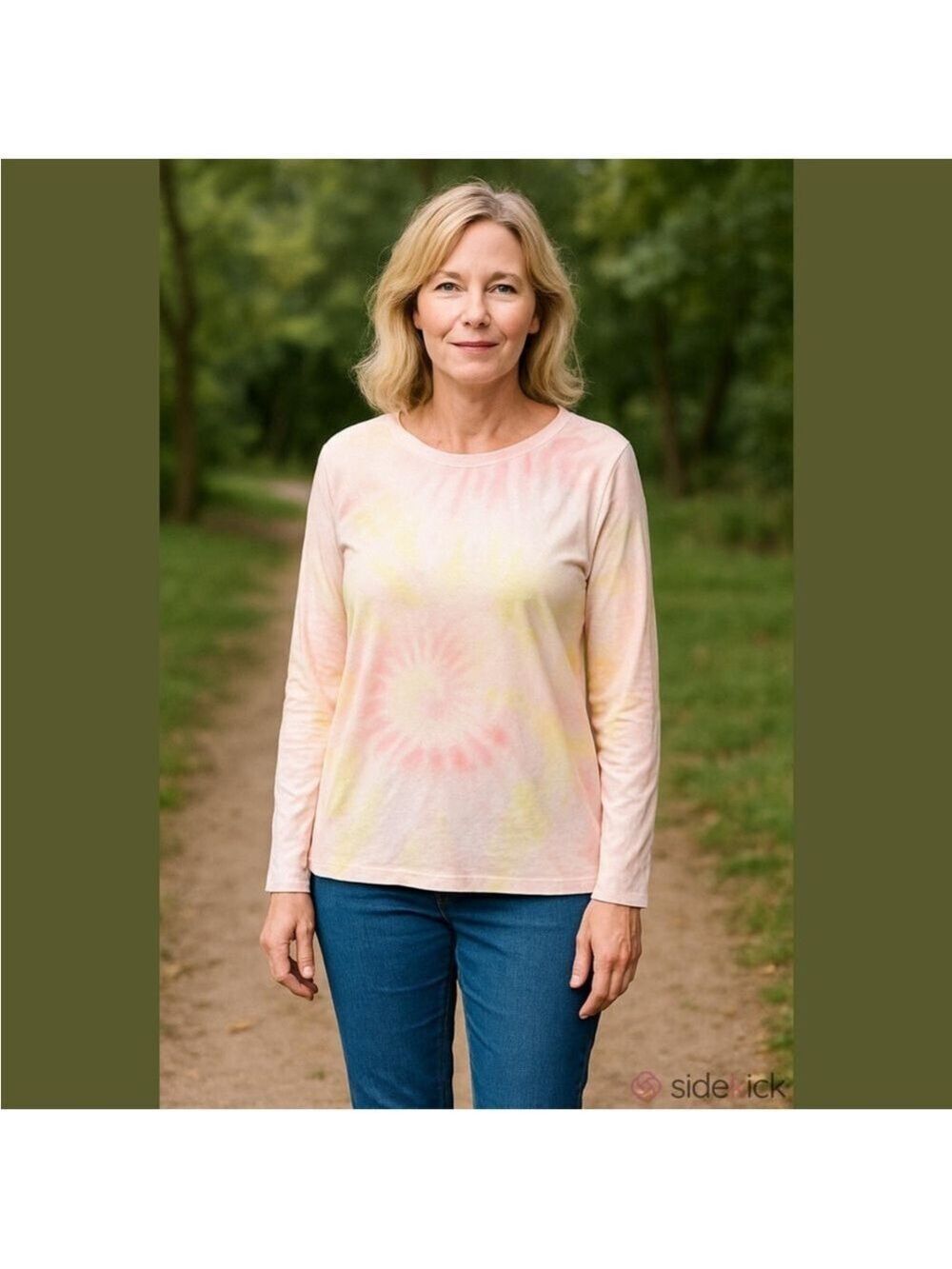 Style & Co. Multicolor Tie-Dye Long Sleeve tee Crewneck Woman’s size XL